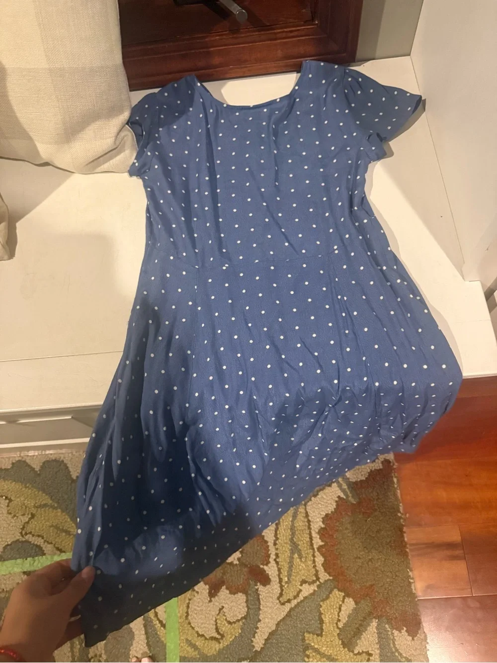 GAP Blue Polka Dot Button-Front Kids Dress